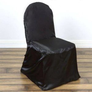 Black Glossy Satin Banquet and Reusable Elegant 500 Chair Covers